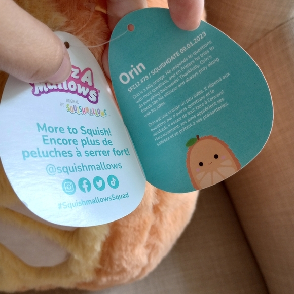 Orin the orange fuzzamallow squishmallow plush kids toy fuzzy cute large green - Picture 6 of 9